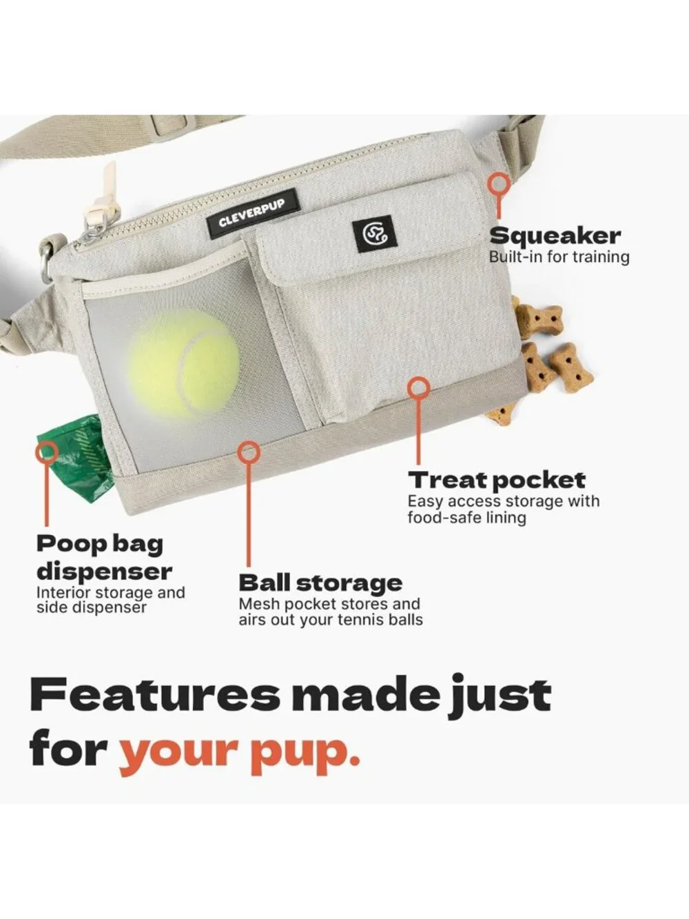 Hands-Free 2-in-1 Dog Walking Bag - Versatile, Stylish, Sand Color, Perfect for